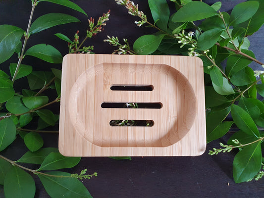Bamboo soap dish